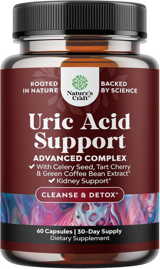 Green Coffee Bean Extract for Uric Acid Cleanse & Detox - Green Coffee Beans with Turmeric, Tart Cherry & Celery Seed for Adults - Daily Uric Acid Flush for Joints Support & Kidney Cleanser – 60 Ct