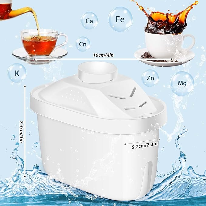 2 Pcs Alkaline Water Filter Replacement Alkaline Water Pitcher Replacement Cartridge for Healthy Drink, 7 Stage Filtration System to Purify