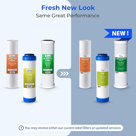 iSpring F3 NSF Certified 6-Month Prefilter Replacement Water Filter Cartridge Pack Set for Standard Reverse Osmosis RO Systems