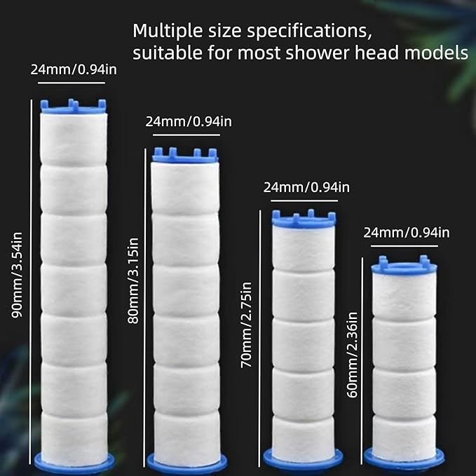 Shower head Filters, 10 Pcs, Ion Shower Drops Head Filter, PP Cotton Filtered Shower Handheld, Filter Element Multiple Specifications, Suitable for Different Models of Shower Heads (White, 7cm/2.75in)