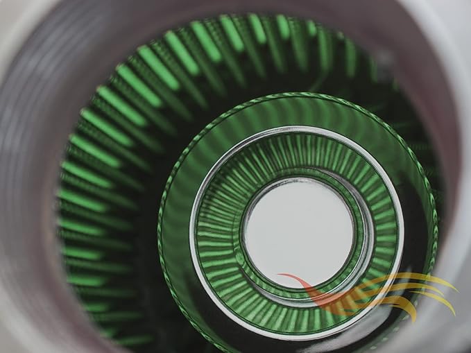 GREEN 6" 152 mm Inlet Truck Cold Air Cone Replacement Performance Washable Clamp-On Dry Air Filter (8" Tall)