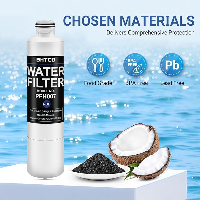 Water Filter for Samsung Refrigerator RF263BEAESG, RF261BEAESR, RF25HMEDBSR, RF263TEAESR, RS261MDRS/XAA, RH25H5611SR (all AA Included) Model Replacement - 3 PCS