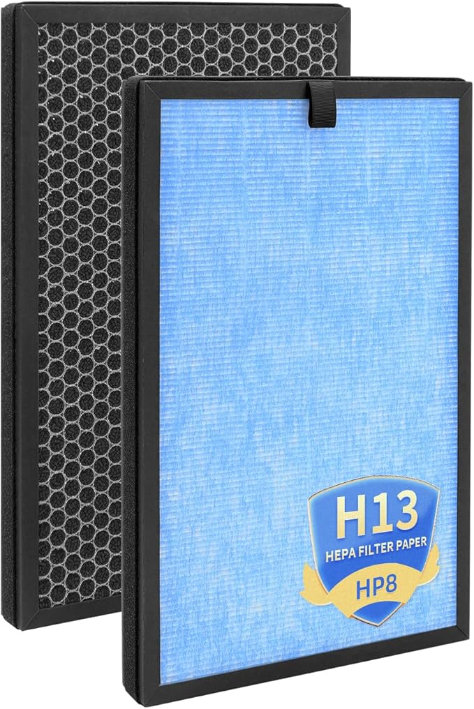 HP8 Replacement Filter Compatible With SimPure HP8 Air Purifier, Models: SP-HP8-RF,H13 True HEPA and Activated Carbon Filter 2 Pack
