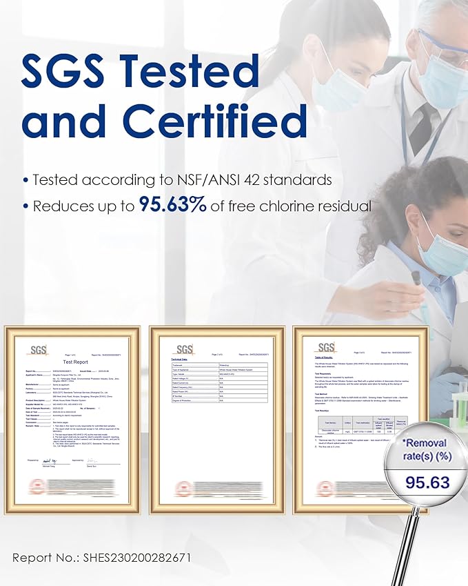 Waterdrop Whole House Water Filter System, with Carbon Filter and Sediment Filter, 5-Stage Filtration, Highly Reduce Lead, Chlorine, Odor and Taste, 2-Stage 5 Micron WD-WHF21-PG, 1" Inlet/Outlet