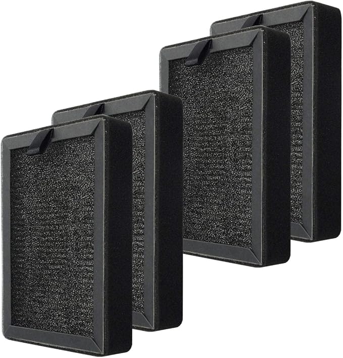 PUREBURG LV-H128-RF Replacement Filter Compatible with LEVOIT LV-H128 Air Purifier, 2-Pack(4 Filters) H13 HEPA 4-Stage Filtration Activated Carbon 2-IN-1