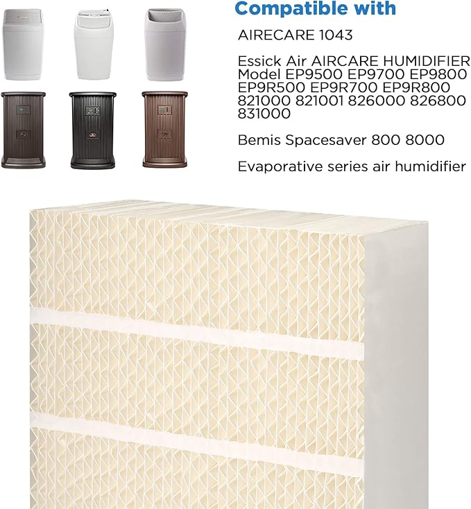 1043 Humidifier Wick Filter Replacement for AirCare Essick Humidifiers, Replaces EP9 EP9R EP9500 EP9800 EP9700 826000 826800 831000 SS390DWHT 821000 821001 and Bemis Space Saver 800 8000 Series