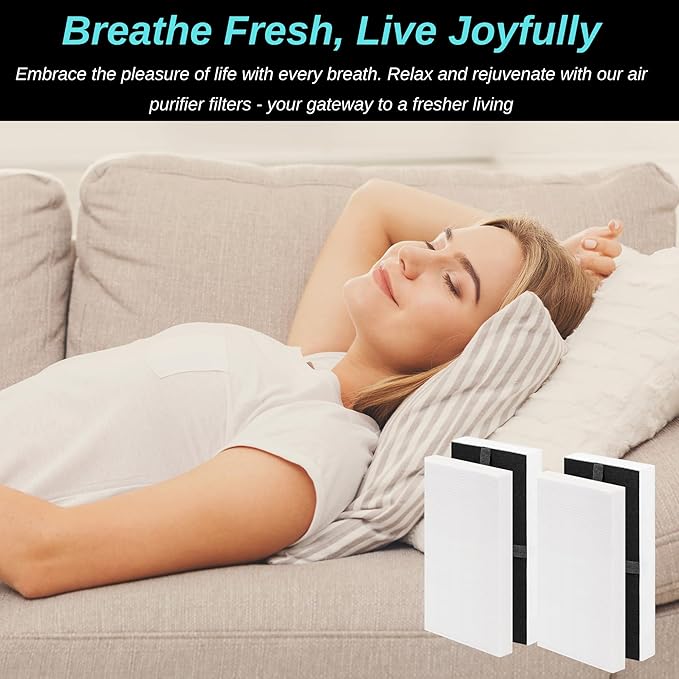 4-Pack HRF-G1/HRF-G2 True HEPA Replacement Filter (G) Compatible with Honeywell HPA-020(B) Tabletop, HPA-030(B), HPA-075(B), HPA-175(B) HEPA Tower & HPA-080(B), HPA-180(B) InSight Series Air Purifiers