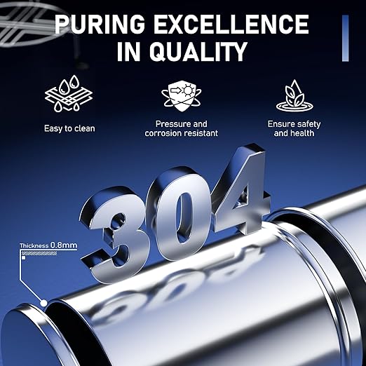 3 Gallons Gravity-Fed Water Filter System, Stainless-Steel Countertop System with 2 Black Carbon Filters and Metal Water Spigot, Reduces 99% Chlorine and Fluoride, for Home, RVing, Out, by DESENRUIS