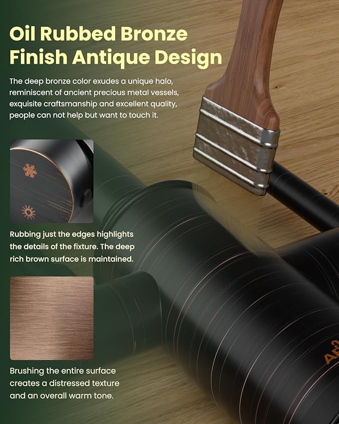 APPASO Kitchen Faucet with Water Filter, Without Water Filtration Device, Oil Rubbed Bronze 3-in-1 Kitchen Sink Faucet, High Arch 2-Handle 3-Way Kitchen Faucet with Pull-Down Sprayer