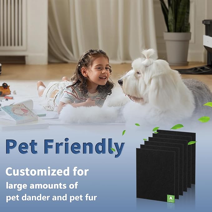 Funmit HRF-A200 Pre Filter A Replacement for Honeywell HPA200 Air Purifier, 6 Pack Precut Activated Carbon Pre-Filters Fit, Compatible with Honeywell Prefilter A