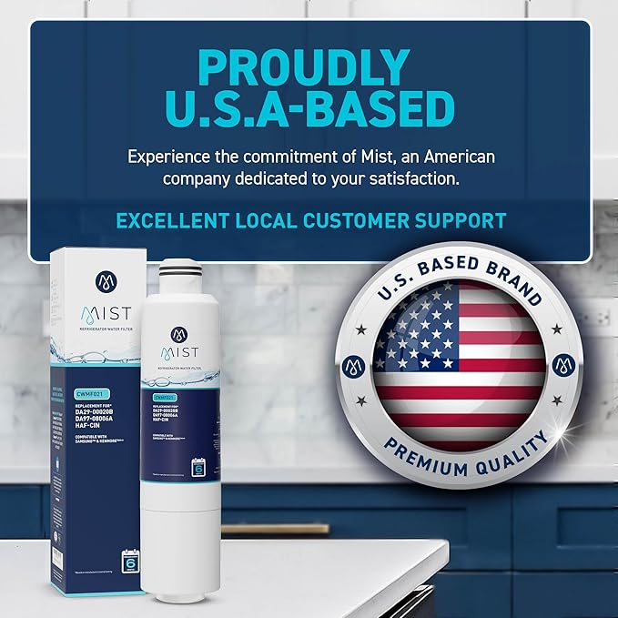 Mist HAF-CIN/EXP Refrigerator Water Filter Replacement for Samsung DA29-00020B, DA29-00020A, Kenmore 46-9101 – NSF 42 & 372 Certified – 1 Pack