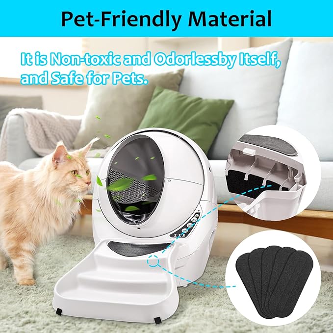 2025 Upgrade 10pcs Ceiling Fan Filters for Blades Easy-Stick Strong Fixity Activated Coconut Carbon Fan Filter for Ceiling Fan, Universal Fan Blade Air Fresh Purifier Cat Litter Box Filter, Black