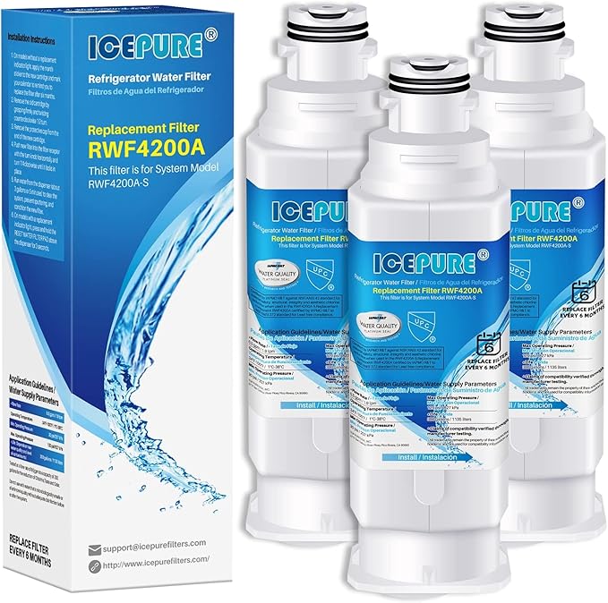 ICEPURE DA97-17376B Replacement for Samsung HAF-QIN/EXP, HAF-QIN, DA97-08006C, RF28R7351SG, RF23M8070SR, RF23M8070SG, RF23M8090SG, RF28R7201SR, RF23M8570SR, Refrigerator Water Filter (Pack of 3)