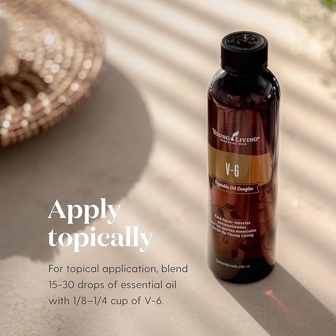 Young Living V-6 Enhanced Vegetable Oil Complex for Custom Blending with Essential Oils - 8 fl oz