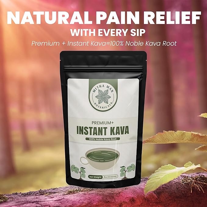 Instant Kava -100% Root Extracted True Kava - Calm Natural Powdered Kava - Easy to Use Instant Kava Fully Water Soluble for Everyone - 6-7 Year Old Roots 4oz Pack