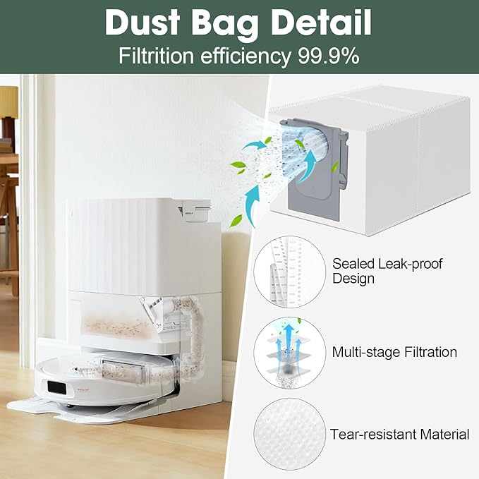 23PCS Replacement Accessories Kit Compatible with Roborock Qrevo S/Qrevo Pro/Qrevo MaxV/Qrevo Plus Include Main Brush, HEPA Filters, Mop Pads, Side Brushes, Dust Bag and Cleaning Tools