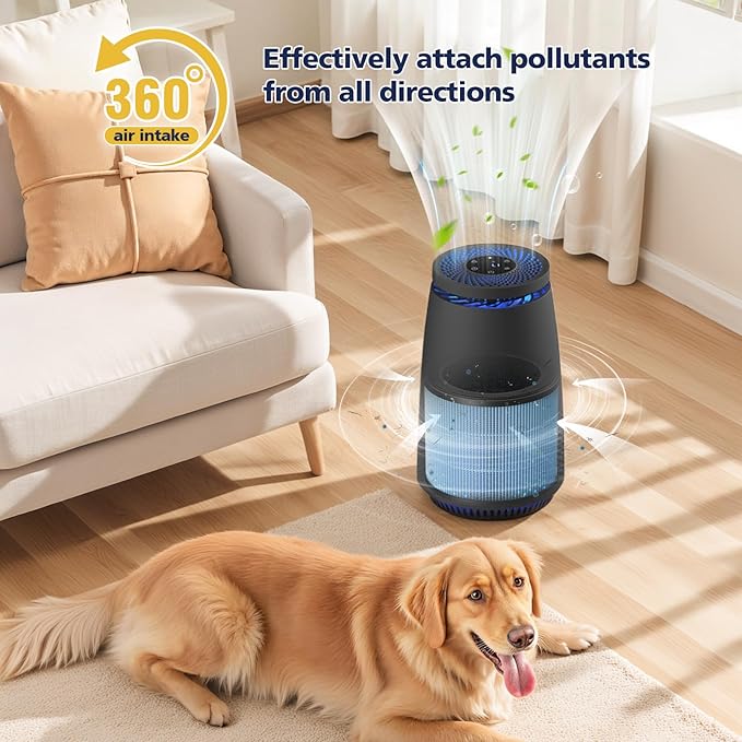 AP005C HEPA Air Filter Replacement for AP005C Air Purifiers, 4-in-1 Filtration for Pets Dander Dust Pollen Smoke Odors, 2-Pack