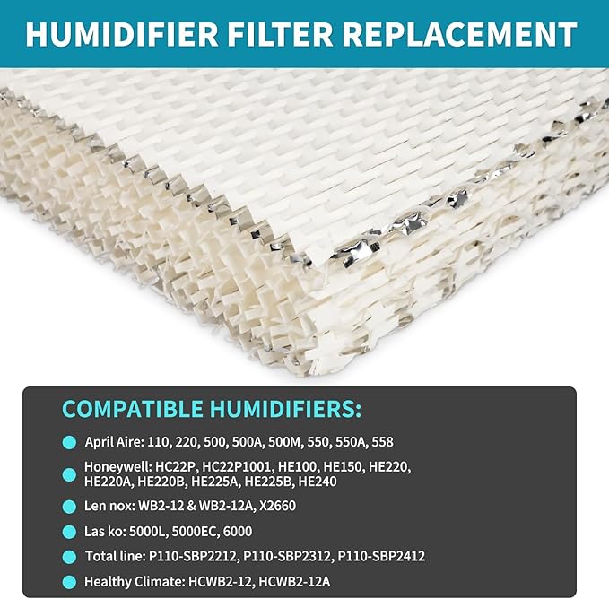 A10 Humidifier Filter Water Panel Replacement for Whole House Humidifier Pad Filters Models 110, 220, 500, 500A, 500M, 550, 550A, 558 Humidifier Wicks Parts & Accessories (Pack of 2)