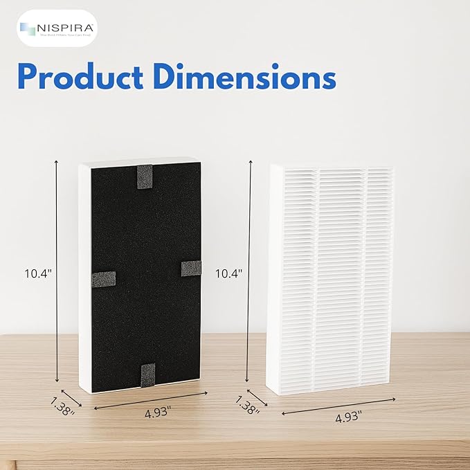 Nispira U Filter HRF201B Replacement 2-in-1 HEPA Activated Carbon For Honeywell Febreze Air Purifier FRF102B FRF101B | FHT190 FHT180 FHT170 HHT270 HHT290 | Removes Smoke, Pollen, Dust | 1 Pack