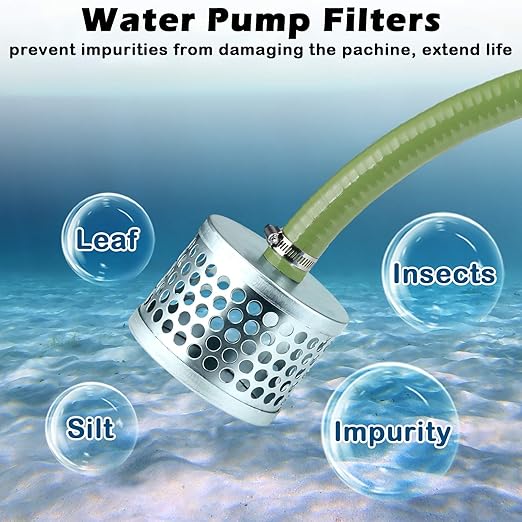3 Inch Round Hole Suction Strainer Filter Carbon Steel Plated Npt Thread Hose Water Pump Inlet Strainer for Remove Debris Trash Reduces Solids Entering