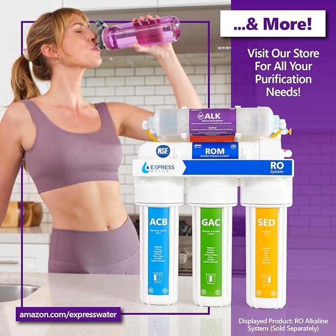 Express Water 2-Year Whole House Heavy Metal Water Filter Set 3 Stage Water Filtration Replacement Kit Sediment, Carbon Block, KDF High Capacity Cartridge Filters–5 Micron Water Filter 4.5” x 20” inch