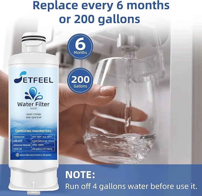 DA97-17376B Water Filter Replacement for Samsung Refrigerator Rs27t5200sr Rs22t5201sr Rf27t5201sr Rf29a9671sr Haf-qin/exp rf27t5241sr rf28t5001sr rf27t5201sg rf28r7201sr rf28r7351sr, 2 Pack