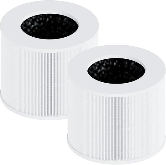 2 Pack Air Purifier Filter Replacement, Compatible with Core Mini Air Purifiers, 3-In-1 HEPA, High-Efficiency Activated Carbon