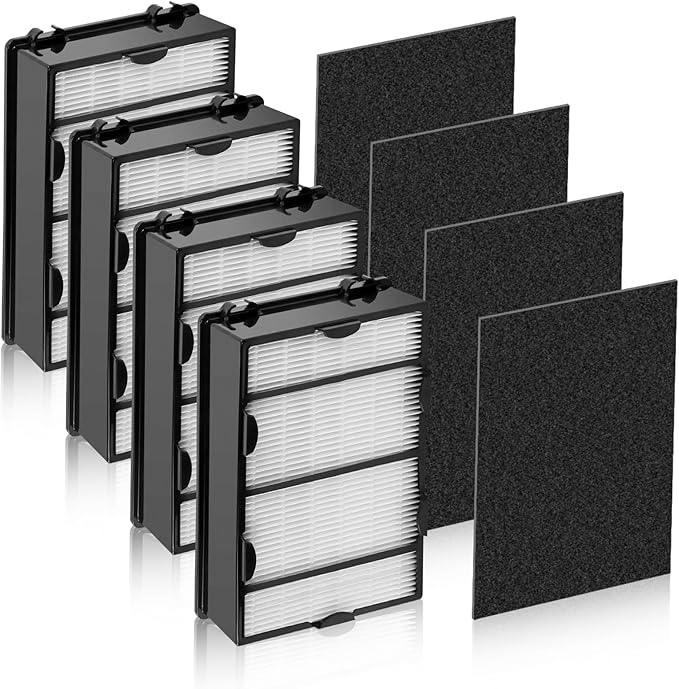 APPLIANCEMATES HAPF600 HEPA Filter Replacement for Holmes Air Purifier Filter B - Compatible with HAPF8650 HAP615 HAP625 HAP650 HAPF600D-U2 (4 HEPA Filters & 4 Carbon Pre-Filters)