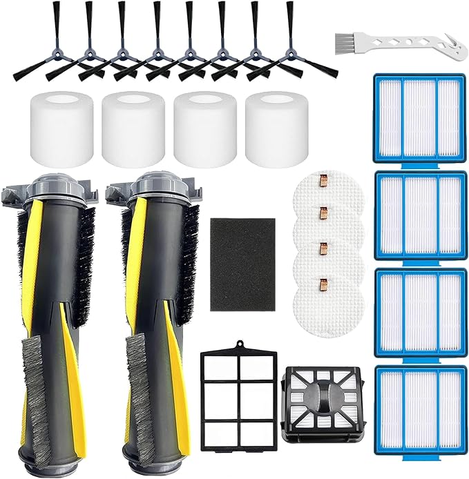 Dhoua Accessories Kit for Shark IQ R101AE (RV1001AE) IQ R101 (RV1001) AV911S EZ AV1010AE IQ Robot Vacuum Cleaner Replacement Parts Pack of Main Brush, Filters, Side Brushes