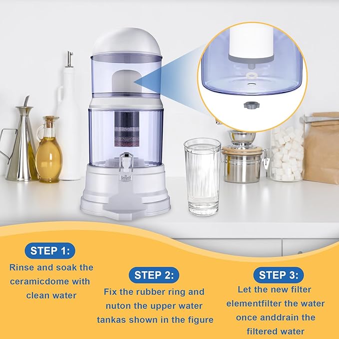 Ceramic Dome Water Filter Replacement 0.2 to 0.5 micron for Countertop Water Filter System 4PACK