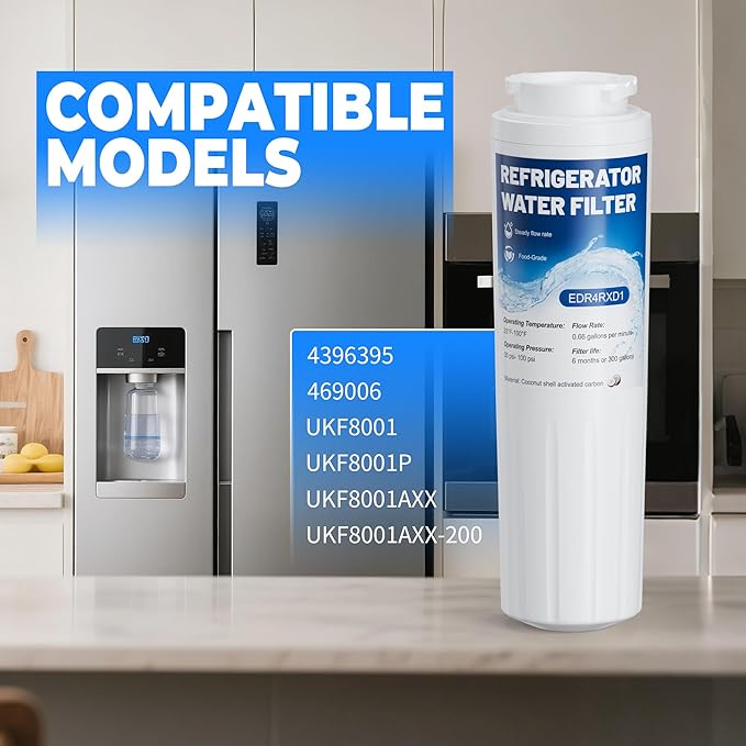 EDR4RXD1 Compatible with UKF8001,Filter 4,4396395,UKF8001AXX,PURICLEAN II, UKF8001AXX-200,UKF8001P,469006 Water Filter, Pack of 3,By YPMQY