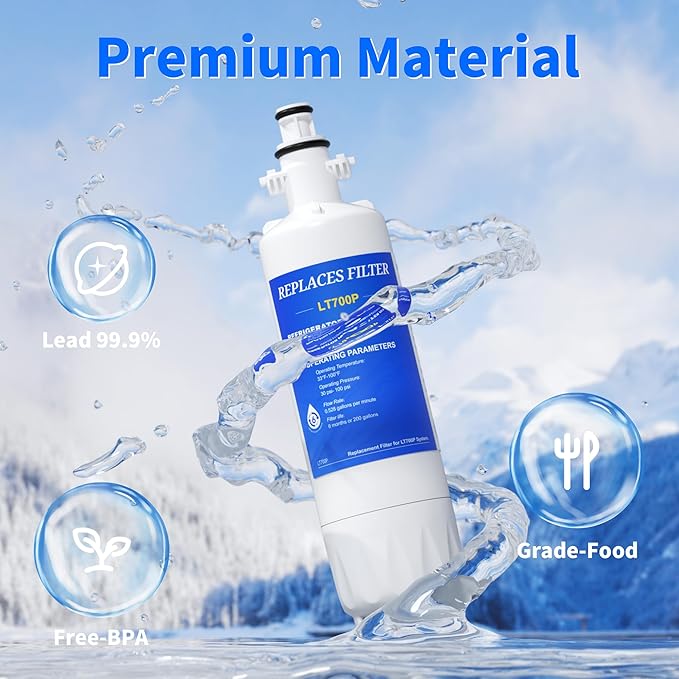 ADQ36006101 Water Filter Replacement Compatible with LG LT700P, LT700PC, ADQ36006102, ADQ36006101-s, Kenmore 9690, 469690, LFXS29766S,4 Pack, By CHOPLO