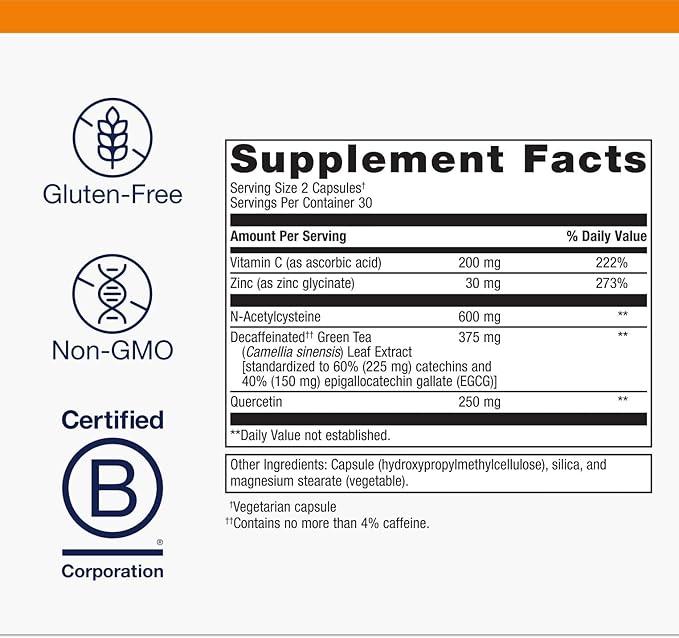 Metagenics Immune Active - Featuring Quercetin, NAC, Zinc, EGCG, and Vitamin C - 30 Servings