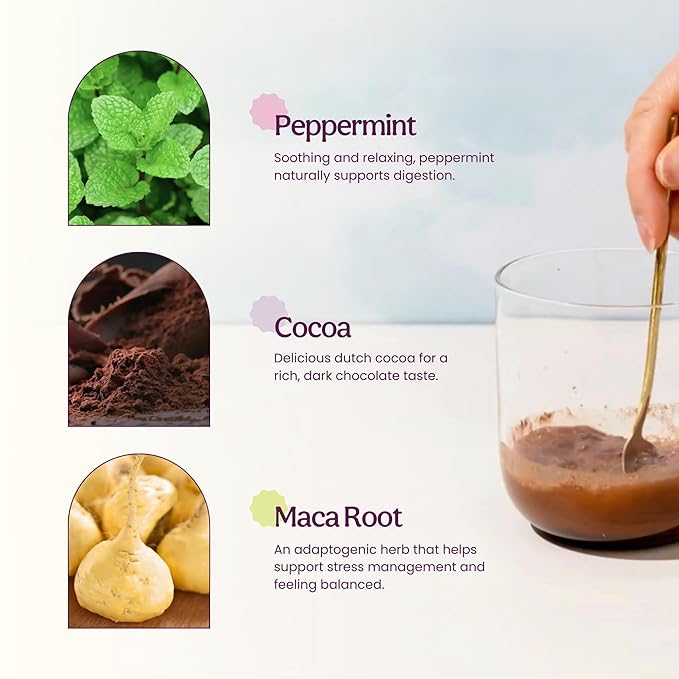 Blume Mint Cacao Blend - Superfoods latte with Brain Boosting Adaptogen Organic Cacao - Keto Friendly & Vegan Hot Chocolate - 30 Servings