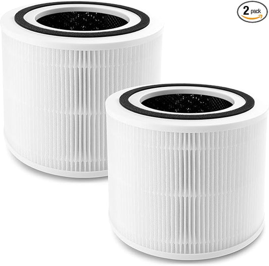 2 Pack Core 300 Replacement Filter Compatible with LEVOIT Core 300, Core 300S/300-P and Core P350 Air Purifier, High-Efficiency 3-in-1 True H13 HEPA Activated Carbon Filter Core 300-RF (White)