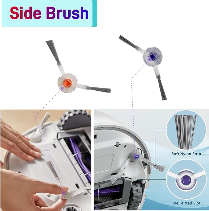 Accessories Replacement Compatible with Narwal Freo X Ultra/Plus Robot Vacuum, 12 Vacuum Accessories Set, 1 Main Brush, 2 Hepa Filter, 2 Dust Bags, 6 Side Brushes, 1 Cleaning Brush