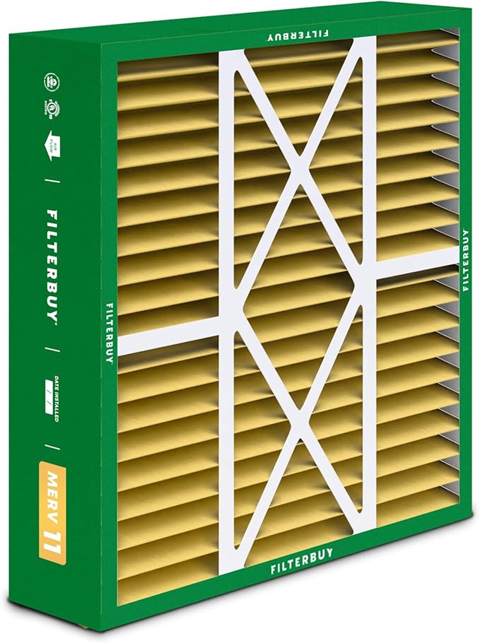 Filterbuy 22x24x5 Air Filter MERV 11 (MPR 1200) Allergen Defense Replacement (3-Pack), Pleated HVAC AC Furnace Filters for Amana, Goodman, and Five Seasons (Actual Size: 22.06 x 23.94 x 5.25)