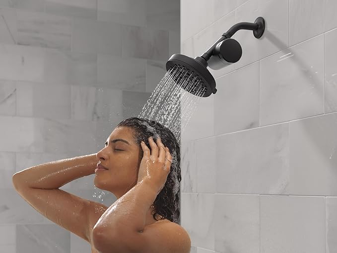 Delta Faucet Clarifi Standard Shower Filter Attachment with Filter, Shower Water Filter, Shower Head Filter, Matte Black 7SF100-BL