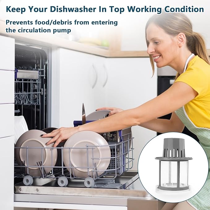 WD49X24057 Dishwasher Ultra Fine Filter Kit Compatible with GE Hotpoint, Fine Filter Replace WD12X10416, WD12X20107 WD12X21676 WD12X21976 WD12X23736 GDT550PYR7FS DDT595SBL5TS GDT655SMJ2ES
