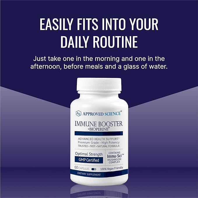 Approved Science® Immune Booster - Extra Strength Support - Elderberry Extract, Echinacea, Vitamin D3 and C, Zinc - All Natural - 180 Capsules - 3 Months Supply