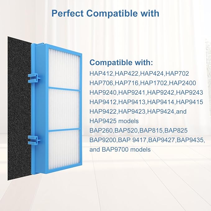 2 PACK Aer1 Replacement Filters for Holmes AER1 Air Filter Replacement for HAPF30AT and HAP242-NUC, 2 Filters + 6 Carbon Enhanced Filters