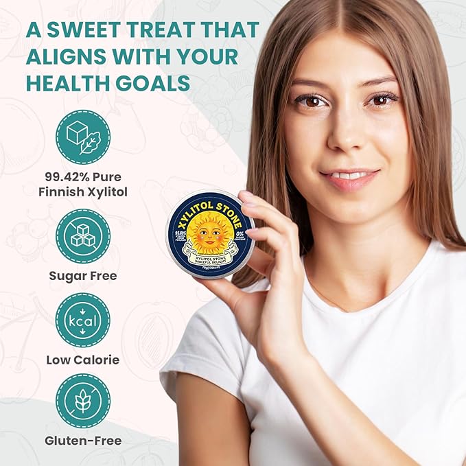 Xylitol Stone Sugar Free Candy - Vegan & Keto Friendly Unique Hard Candy - 100% Natural Flavor Candies - Gluten Free & Non-GMO Breath Freshener Mints - Pack of 3 (Original, Coffee, Wakeful Delight)