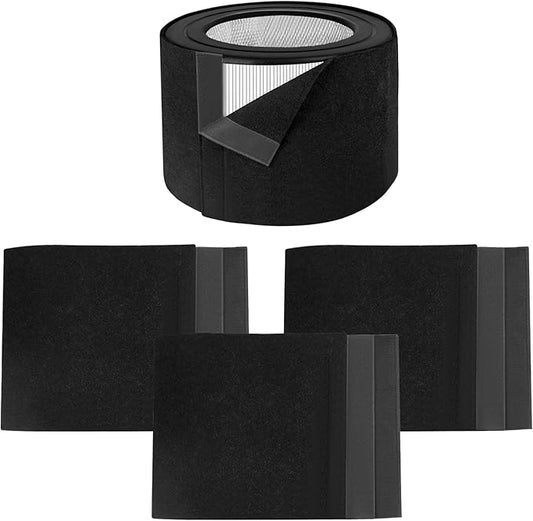 Universal Air Cleaner Carbon Replacement Pre-Filters Compatible with Honeywell 50250-S Round Air Purifier (3 Piece)