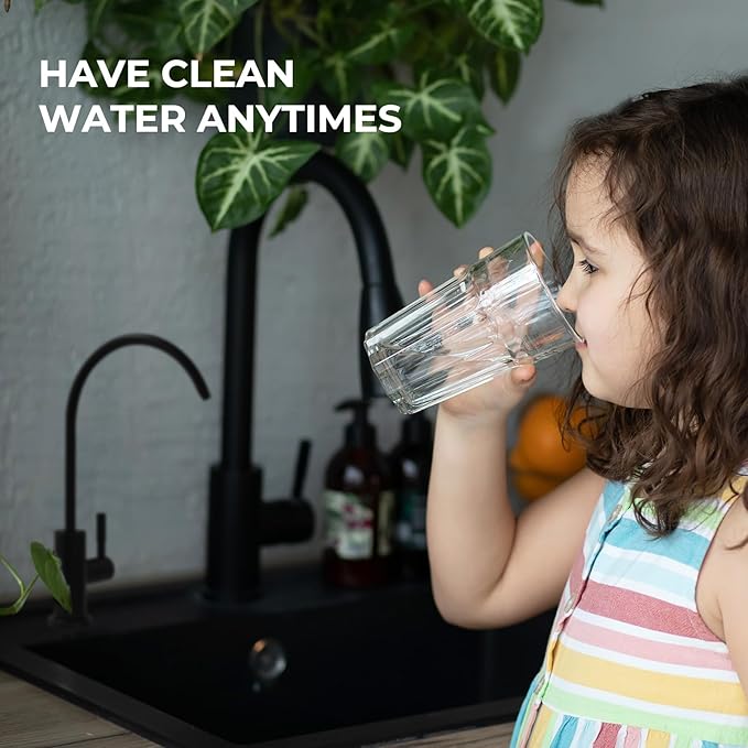 Kitchen Sink Drinking Water Faucets, Stainless Steel Water Filter Faucet for Reverse Osmosis or Water Filtration System, RO Bar Sink Faucet, Matte Black