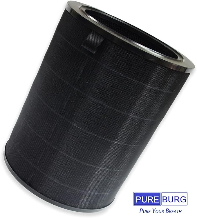 PUREBURG Replacement True HEPA Filter Compatible with Smartmi Air Purifier Large room,Model Number : KQJHQ01ZM,H13 4-Stage Filtration Activated Carbon 2-IN-1