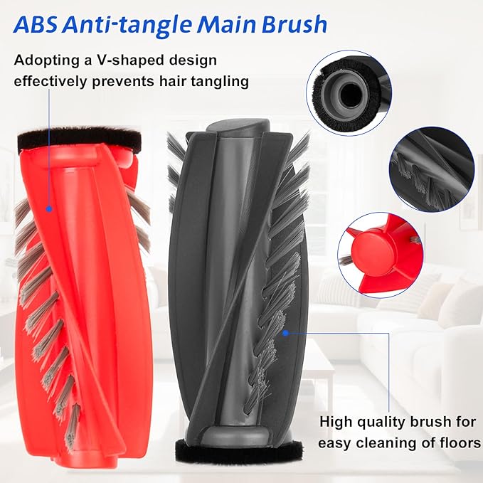 18 Pcs Replacement Kit Accessories for Roborock Saros 10R Robot Vacuum, Include 2 Main Brush, 4 Side Brushes, 4 HEPA Filters, 4 Mop Pads, 2 Dust Bags[3.0L Capacity], 1 Cleaning brush, 1 Screwdriver