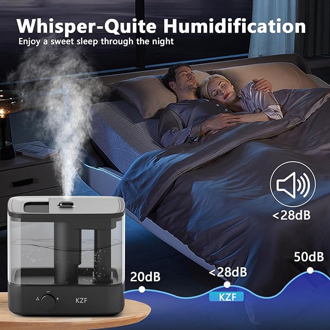2.3L Top-Fill Cool Mist Humidifier – Whisper-Quiet, Up to 30 Hrs Runtime, Auto Shut-Off, Ideal for Bedroom, Baby Nursery & Plants