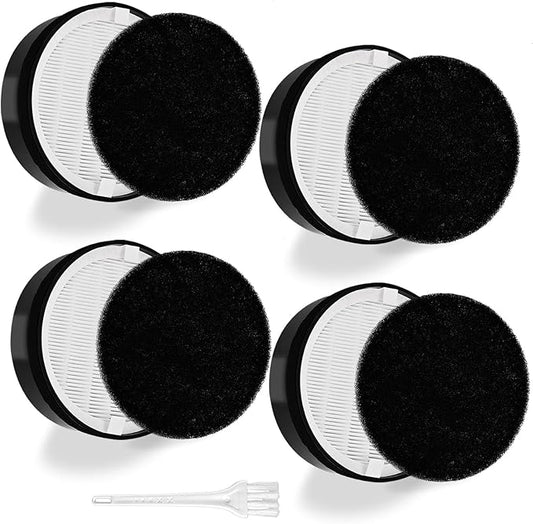 4 Pack LV-H132 Replacement Filter Compatible for LEVOIT LV-H132 Air Purifier LV-H132-RF, H13 True HEPA Filter, Activated Carbon Filter, Replace Part LV-H132-RF
