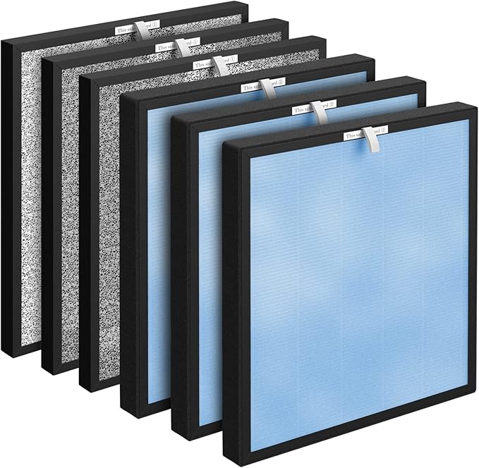 3 Packs HSP001 Filter Replacement Compatible with HSP001 Air Purifi-er with Activated Carbon, Pre-Filter & Cold Catalyst
