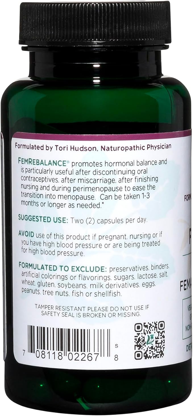 Vitanica FemRebalance, Hormone Balance Support for Women, Vegan, 60 Capsules